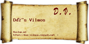 Dús Vilmos névjegykártya